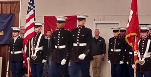 us marine corps standing at attention