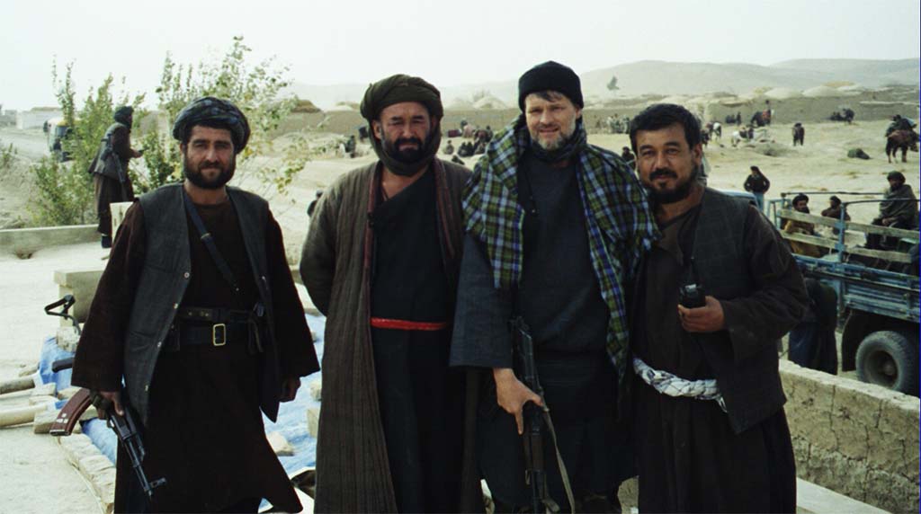 Tyson and three Afghan cavalry commanders prior to major battle against al-Qaida forces, Nov 2001