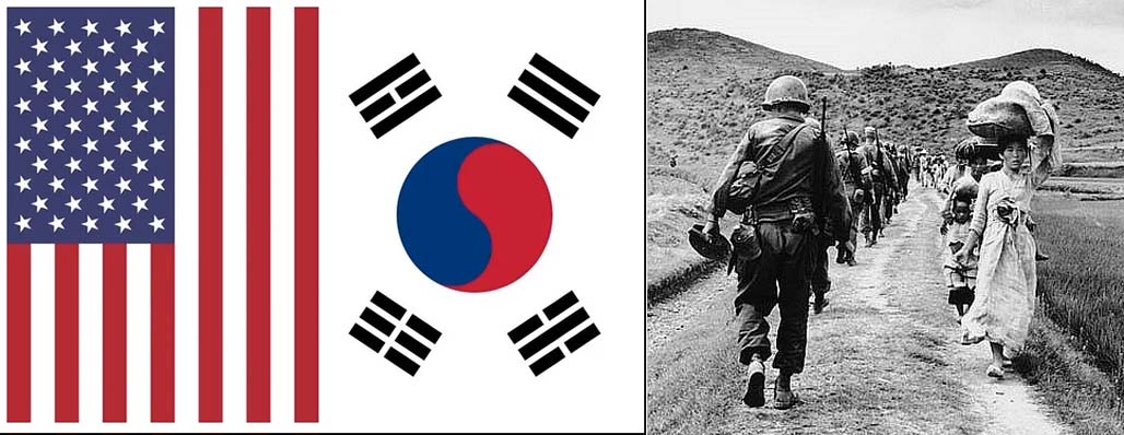 korean and us flags